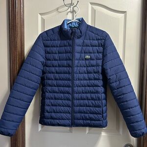 Lacoste Men/Unisex Light Puffer Jacket Water Repellent BLUE